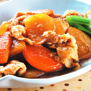 薄片肉大根燒