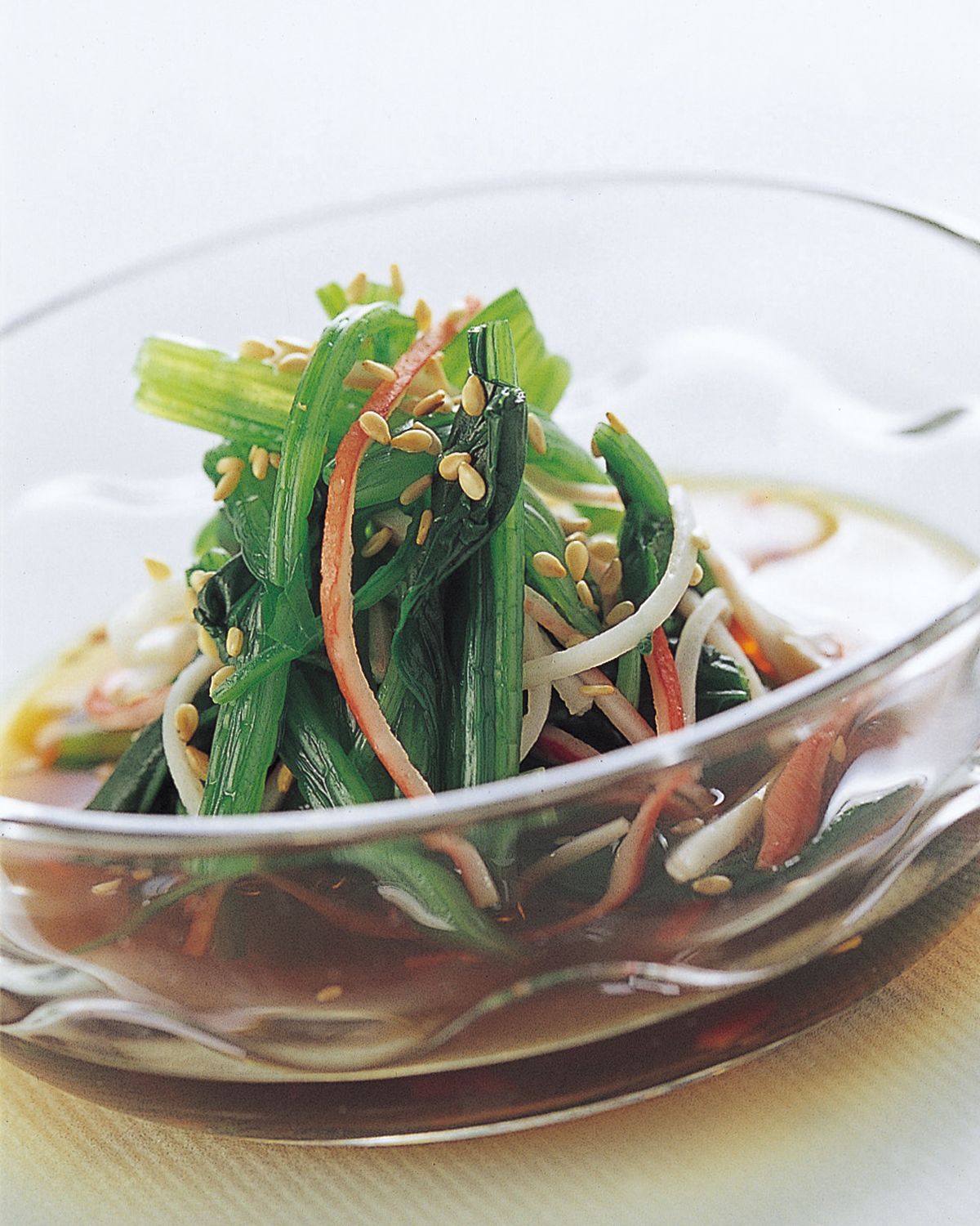 食譜:冷拌蟹肉菠菜