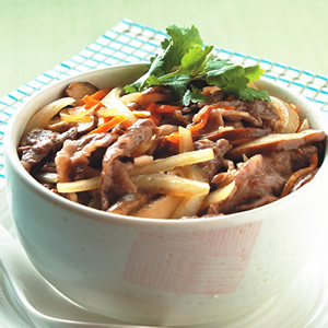 香菇牛肉丼