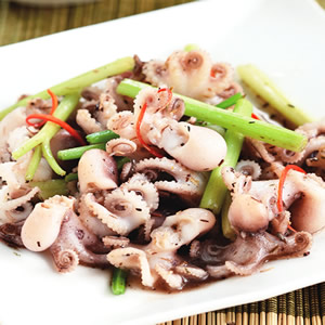 百里香炒小章魚