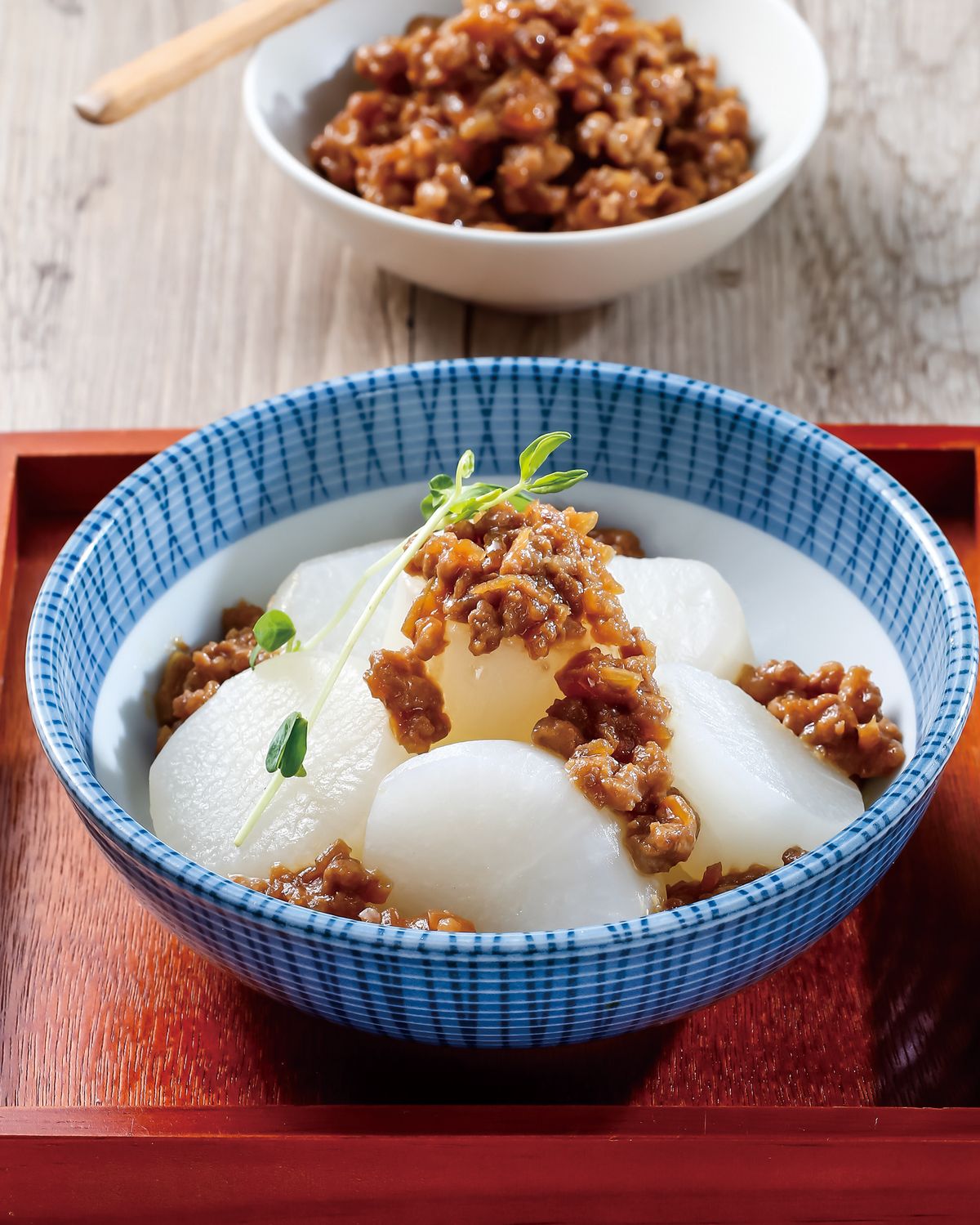 食譜:燉蘿蔔佐味噌肉醬